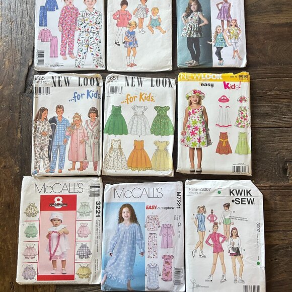 Lot of 9 Children’s Sewing Patterns | Simplicity, McCall’s & More | Uncut Misc. - Picture 1 of 9